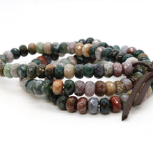 Load image into Gallery viewer, Faceted India Agate Three Strand Bracelet -BL-IA

