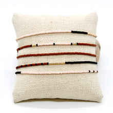 Load image into Gallery viewer, Necklace or Bracelet Seed Bead Cream, Rust and Black -N8-040
