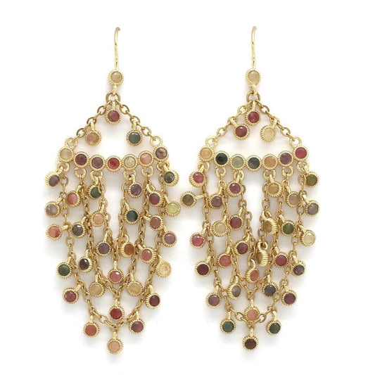 Tourmaline Chain Chandelier Earrings - E4-357