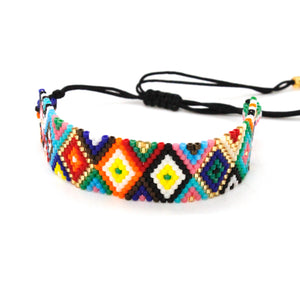 Bright Geometrical Seed Bead Bracelet -B8-028