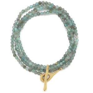 Luxury Faceted Apatite Stone Long Necklace - N2-2624