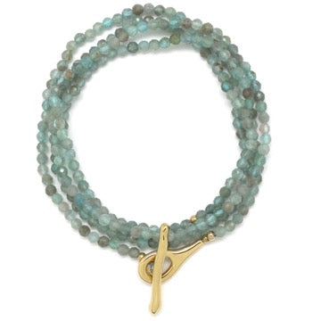 Luxury Faceted Apatite Stone Long Necklace - N2-2624