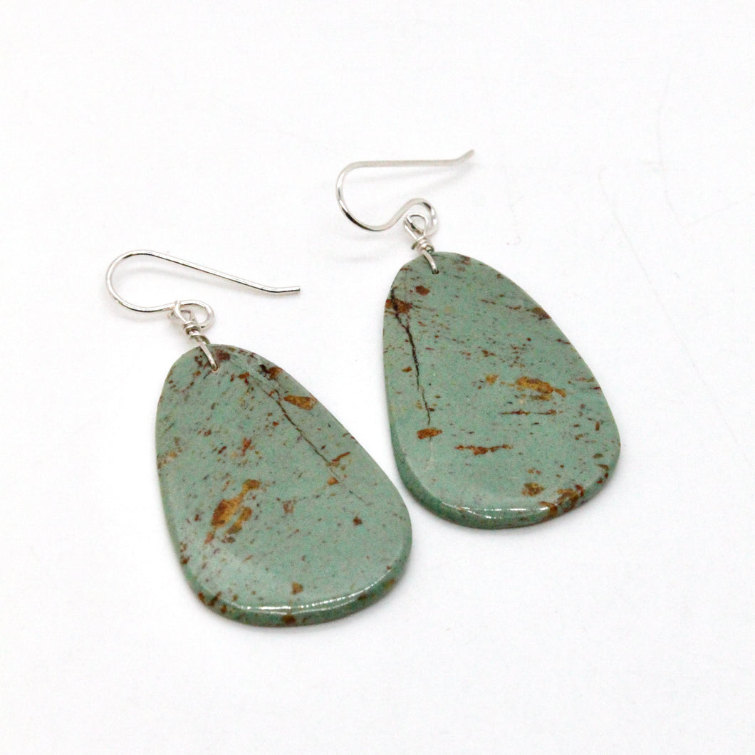 Navajo American Indian Simple Turquoise Stone Earrings