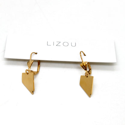 Nevada State Gold Plated Charm Earrings - E9-200 GNV