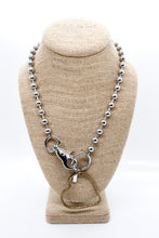 Load image into Gallery viewer, Brass Heart Outline Convertible Silver Chain Necklace
