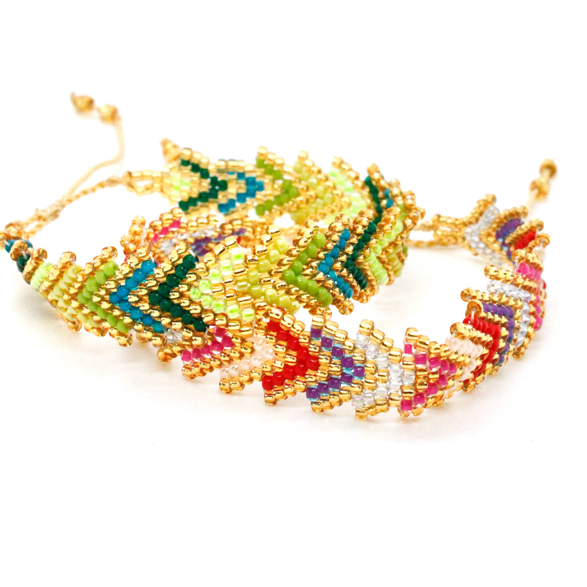 Geometrical Seed Bead Adjustable Bracelet -Seeds Collection-