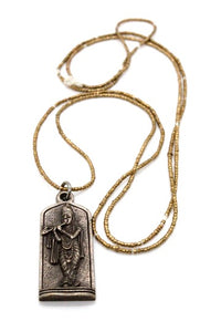 Buddha Necklace 9 - Reversible African Beads - One of a Kind -