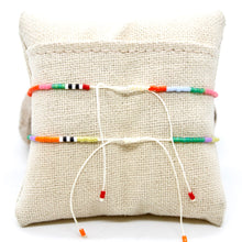 Load image into Gallery viewer, Two Evil Eye Colorful Seed Bead Bracelets - B8-034
