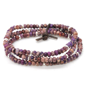 Purple Jasper + Silver Bracelet Bundle