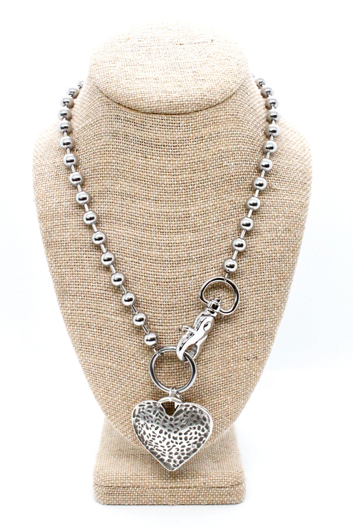 Vintage Style Heart Convertible Silver Chain Necklace