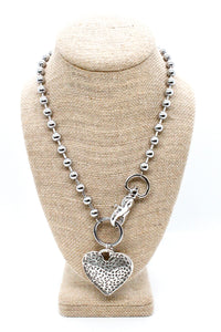 Vintage Style Heart Convertible Silver Chain Necklace