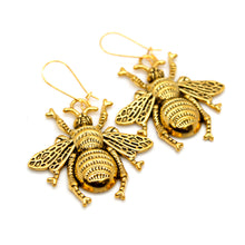 Load image into Gallery viewer, Large Gold Bee Earrings - E1-008
