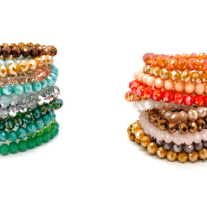 Set of 4 Glass Stack Bracelets - BC-300