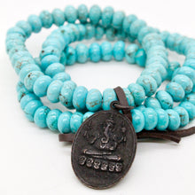 Load image into Gallery viewer, Reversible Black and Turquoise Buddha Bracelet -Buddha Collection-
