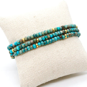 Turquoise Jasper + Gold Bracelet Bundle