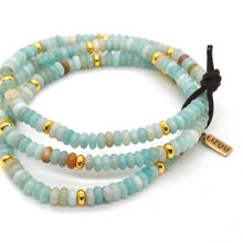 Load image into Gallery viewer, Amazonite + Gold Bracelet Bundle
