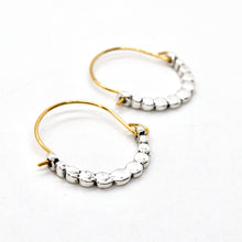 Load image into Gallery viewer, Two Tone Mini Style Hoop Earrings E4-224 -French Flair Collection-
