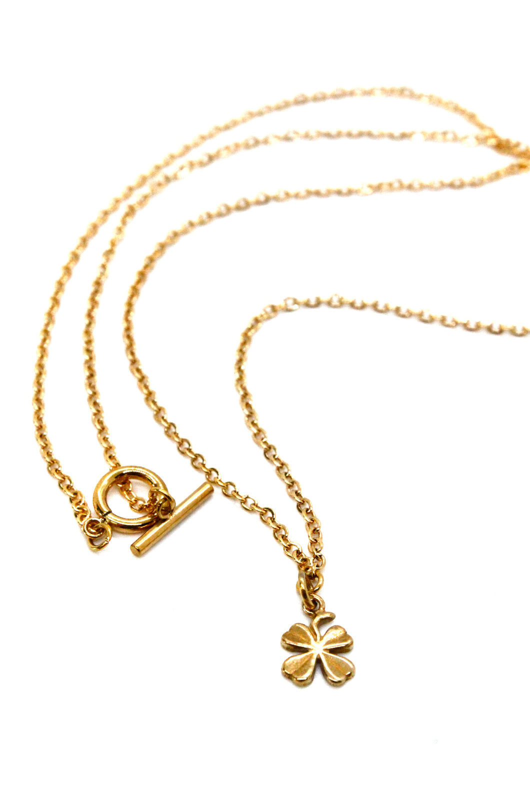 Gold Chain Necklace with Golden Bronze French Religious Medal -French Medals Collection-