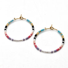 Load image into Gallery viewer, Retro Style Seed Bead Miyuki Hoop Earrings - Seeds Collection- E8-017S
