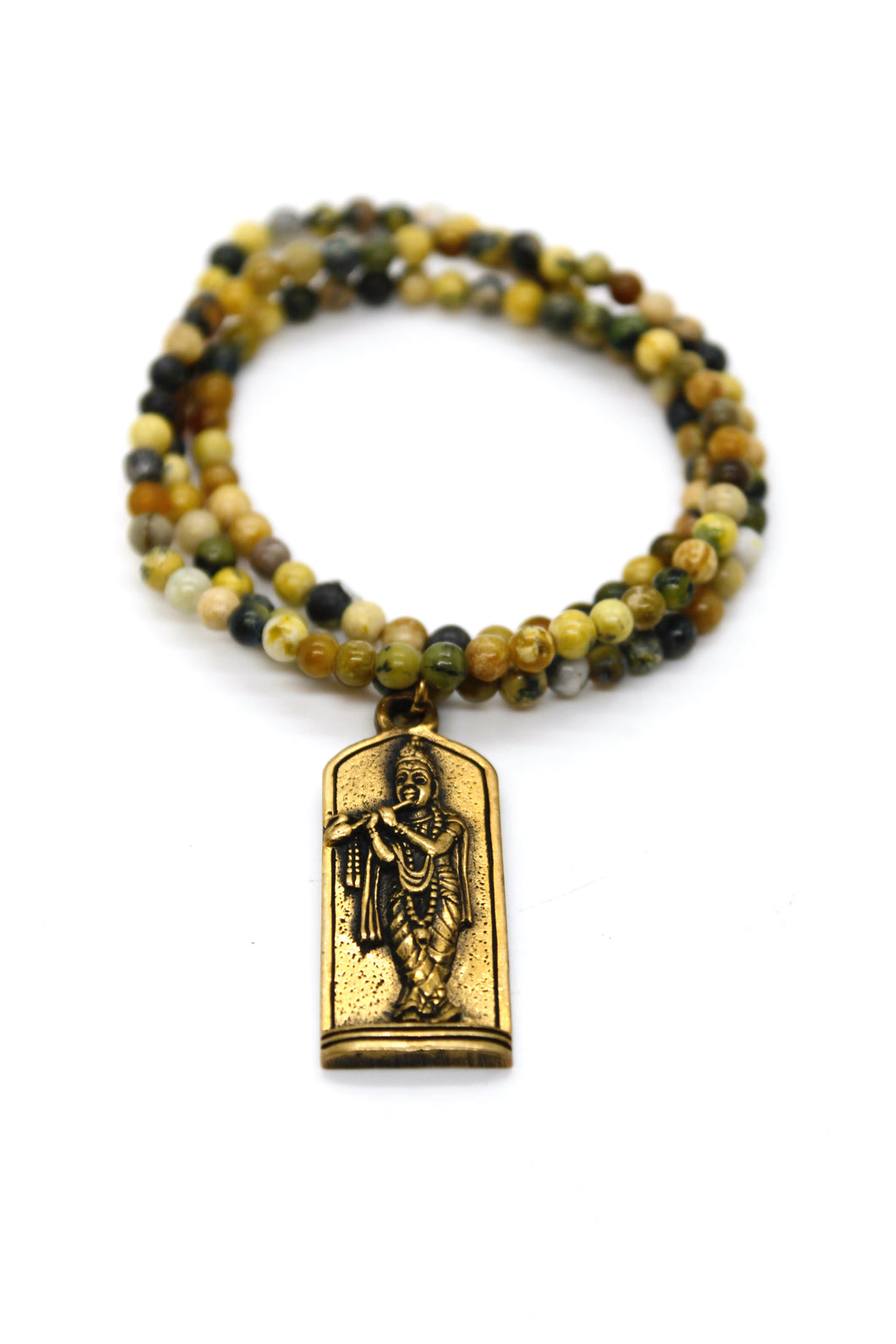 Green Jasper Necklace with Small Buddha -Buddha Collection-