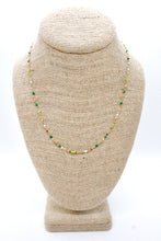 Load image into Gallery viewer, Shades of Green Dot Delicate Chain Necklace -French Flair Collection-
