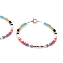 Load image into Gallery viewer, Retro Style Seed Bead Miyuki Hoop Earrings - Seeds Collection- E8-017S
