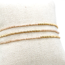 Load image into Gallery viewer, Gold and Cream Seed Bead Bracelets - B8-040
