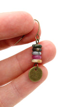 Load image into Gallery viewer, Vintage Gold and Stones Earrings - E9-089
