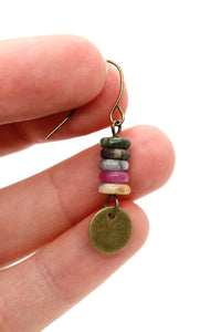 Vintage Gold and Stones Earrings - E9-089