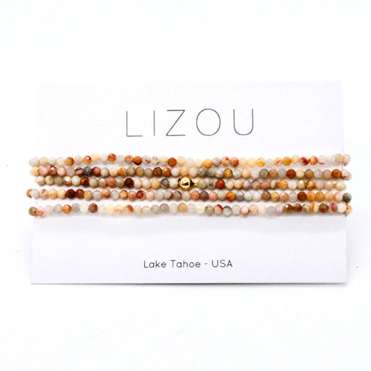 Delicate Faceted Mini Semi Precious Stone Beaded Necklace - N9-101
