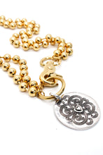 Load image into Gallery viewer, Convertible Necklace Short or Long With Heart Design Disc - N2-228GD

