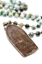 Load image into Gallery viewer, Thai Buddha Amulet on African Turquoise -Buddha Collection-
