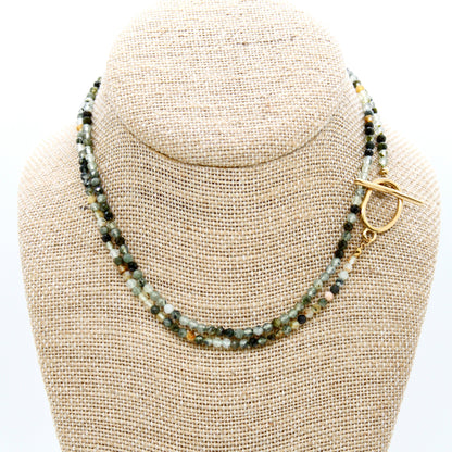 Luxury Faceted Long Prehnite Necklace or Bracelet - N9-311