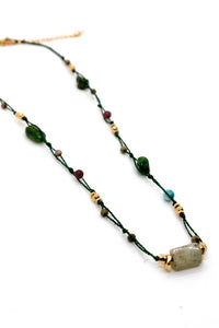 Delicate Thread and Stone Necklace -French Flair Collection-