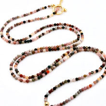 Load image into Gallery viewer, Delicate Faceted Mini Semi Precious Stone Alashan Agate Beaded Necklace - N9-103
