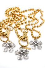 Load image into Gallery viewer, Dotted Flower Pendant Convertible Gold Chain Necklace
