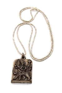Buddha Necklace 13 - Reversible African Beads - One of a Kind -