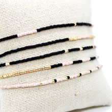 Load image into Gallery viewer, Necklace or Bracelet Seed Bead Cream and Black -N8-039
