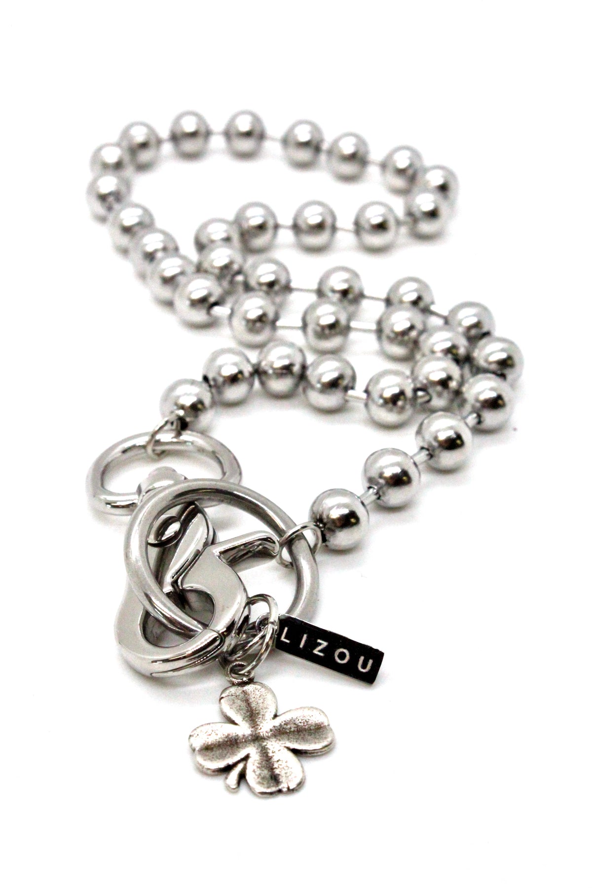 Lucky Shamrock Necklace Single Silver Chain Claw Clasp