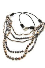 Load image into Gallery viewer, Semi Precious Stone Multi Strand Short Necklace - NLS-Adventure
