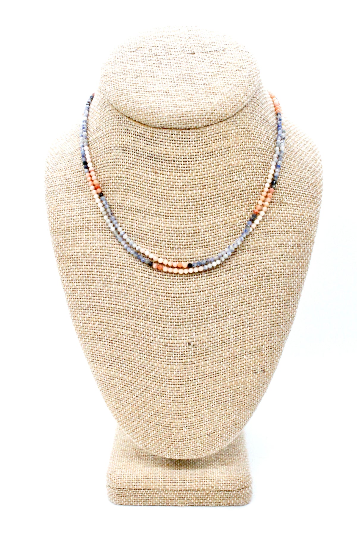 Delicate Faceted Mini Semi Precious Stone Mix Beaded Necklace - N9-005