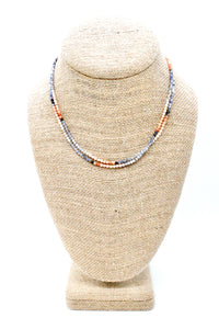 Delicate Faceted Mini Semi Precious Stone Mix Beaded Necklace - N9-005