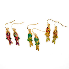 Load image into Gallery viewer, Enamel Small Colorful Fish Earrings - E9-101
