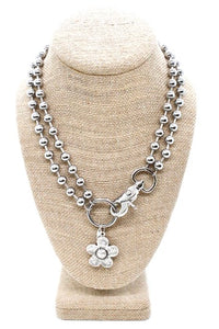 Simple Daisy Pendant Convertible Silver Chain Necklace