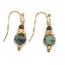 Load image into Gallery viewer, Mini Stone Dangle Earrings - African Turquoise
