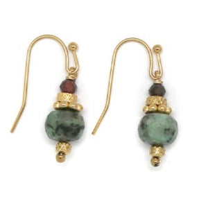 Mini Stone Dangle Earrings - African Turquoise