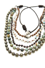 Load image into Gallery viewer, Semi Precious Stone Multi Strand Short Necklace -Layers Collection- N4-002
