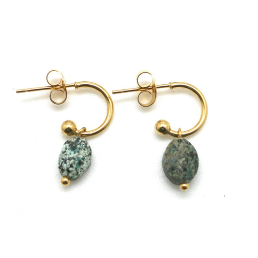 Simple African Turquoise Mini Drop Earrings - E4-222