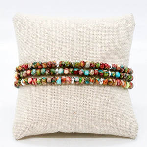 Rainbow Jasper 2 + Silver Bracelet Bundle