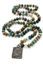 Load image into Gallery viewer, Thai Buddha Amulet on Stone Knotted Necklace
